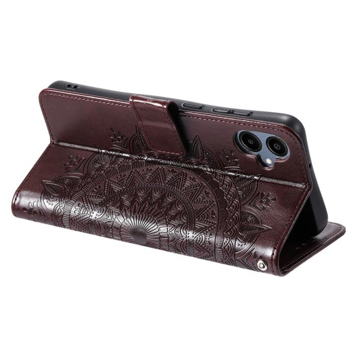 Bild 4, Samsung Galaxy A07 Fodral Mandala Läder Brun