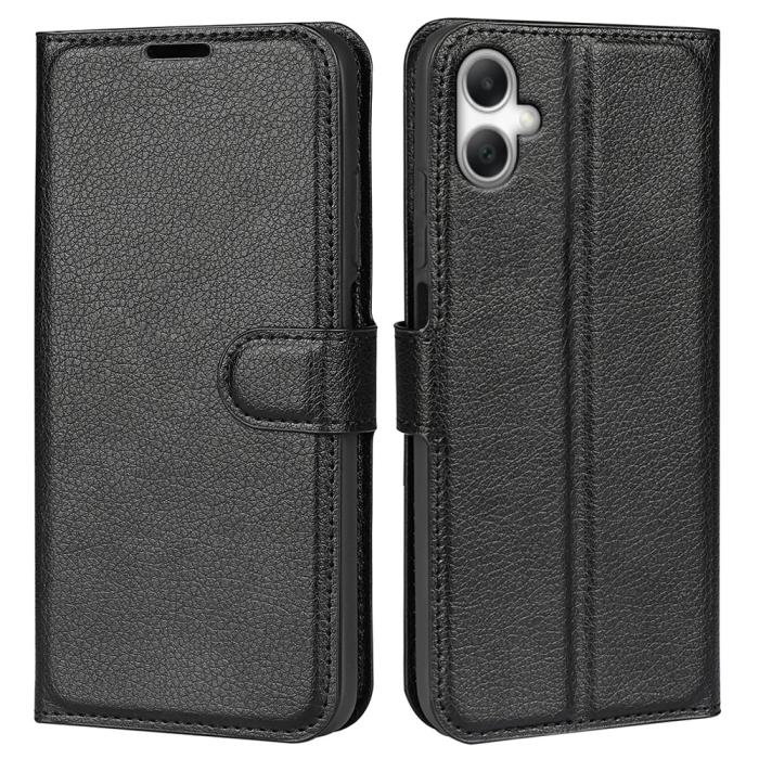 Bild 2, Samsung Galaxy A07 Fodral Litchi Läder Svart