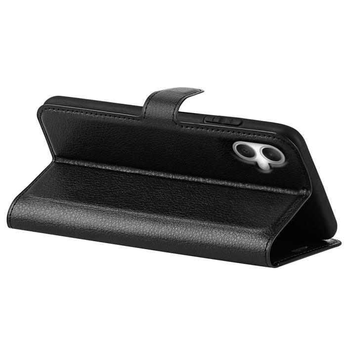 Bild 3, Samsung Galaxy A07 Fodral Litchi Läder Svart