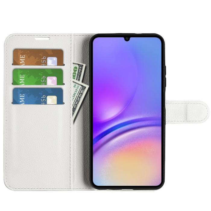 Bild 5, Samsung Galaxy A07 Fodral Litchi Läder Vit