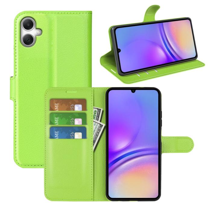 Bild 6, Samsung Galaxy A07 Fodral Litchi Läder Grön
