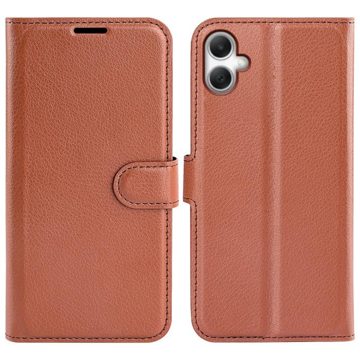 Bild 1, Samsung Galaxy A07 Fodral Litchi Läder Brun