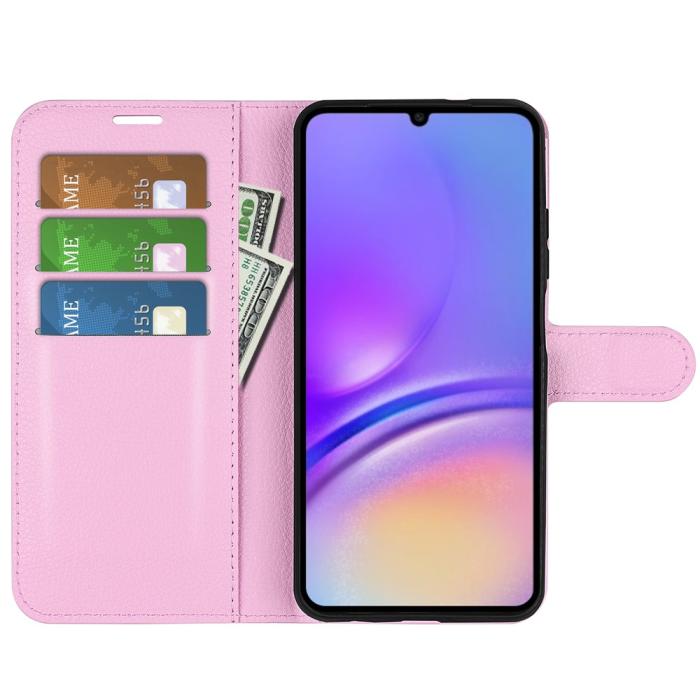 Bild 5, Samsung Galaxy A07 Fodral Litchi Läder Ljus Rosa