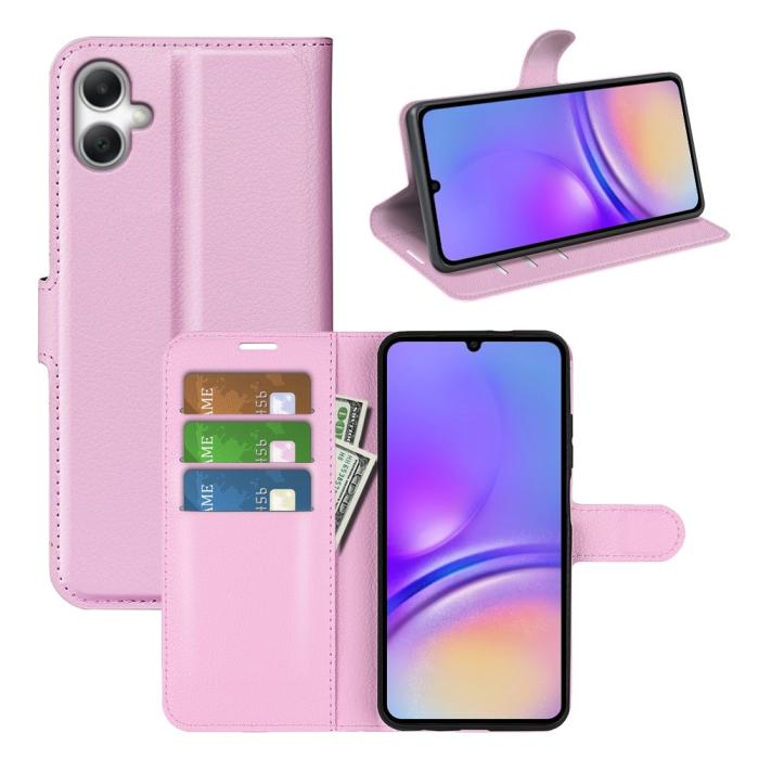 Bild 6, Samsung Galaxy A07 Fodral Litchi Läder Ljus Rosa