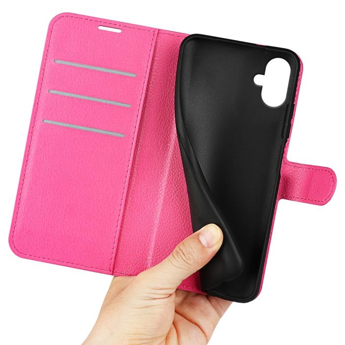 Bild 4, Samsung Galaxy A07 Fodral Litchi Läder Rosa
