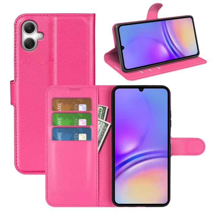 Bild 6, Samsung Galaxy A07 Fodral Litchi Läder Rosa