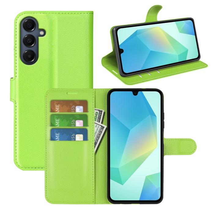 Bild 5, Samsung Galaxy A17 Fodral Litchi Läder Grön