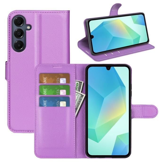Bild 5, Samsung Galaxy A17 Fodral Litchi Läder Lila