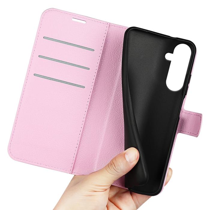 Bild 4, Samsung Galaxy A17 Fodral Litchi Läder Ljus Rosa