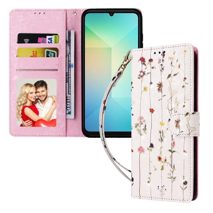 Bild 5, Samsung Galaxy A07 Fodral RFID Läder Små Blommor