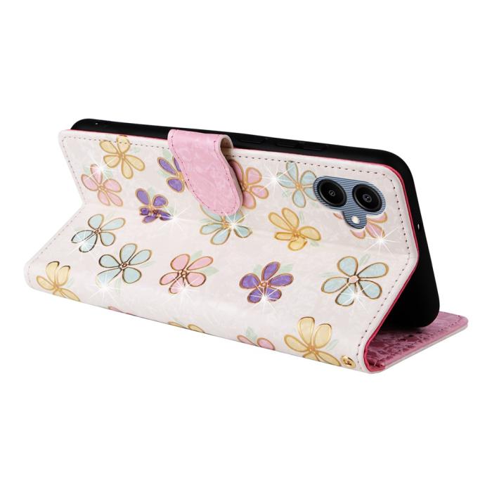 Bild 4, Samsung Galaxy A07 Fodral RFID Läder Färgglada Blommor