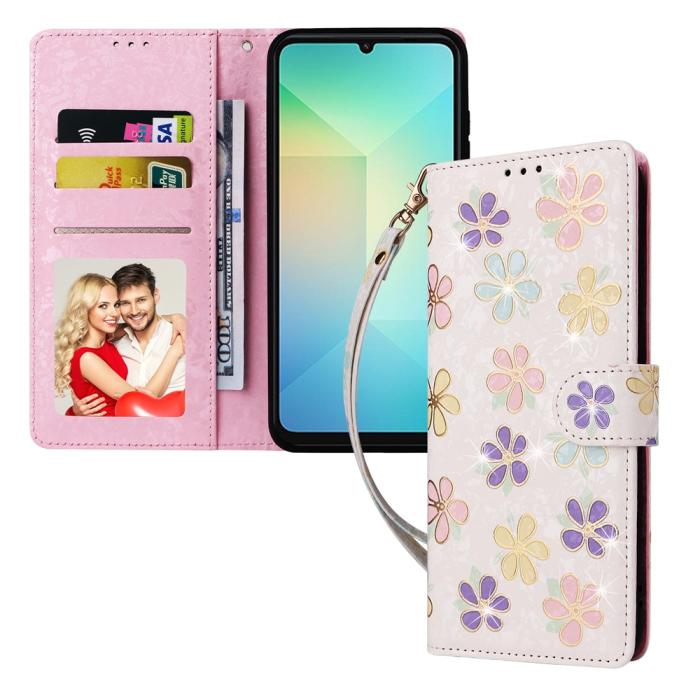 Bild 5, Samsung Galaxy A07 Fodral RFID Läder Färgglada Blommor