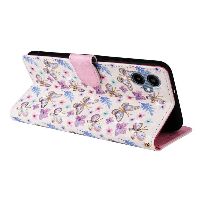Bild 4, Samsung Galaxy A07 Fodral RFID Läder Fjärilar / Blommor