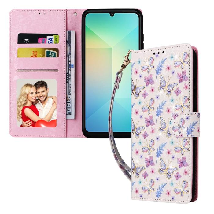 Bild 5, Samsung Galaxy A07 Fodral RFID Läder Fjärilar / Blommor