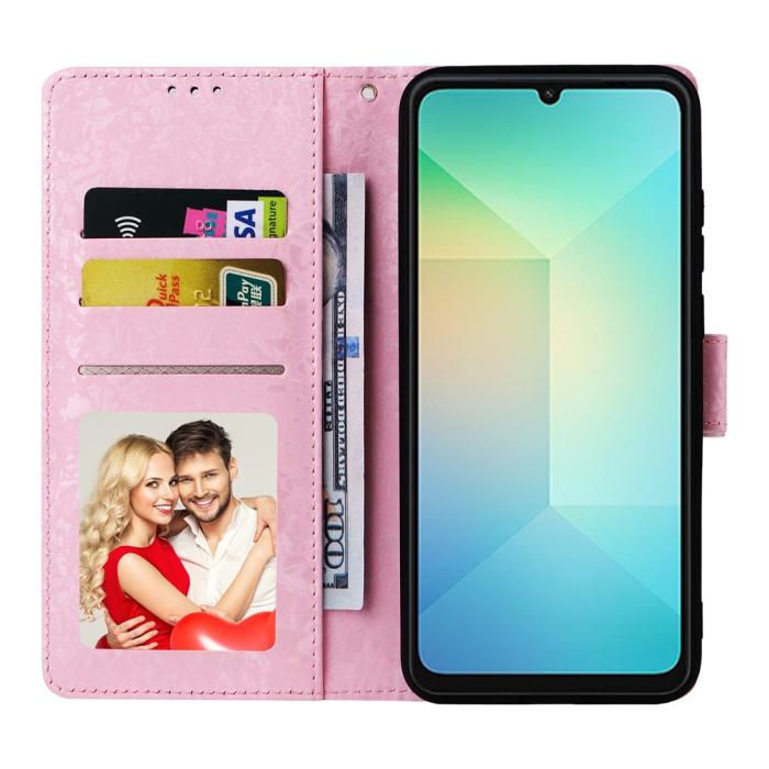 Bild 2, Samsung Galaxy A07 Fodral RFID Läder Rosa Blommor