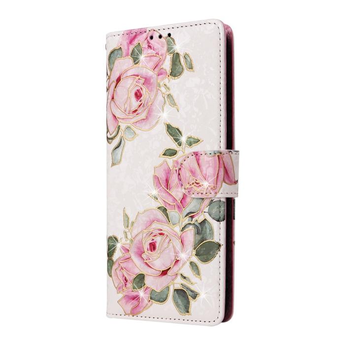 Bild 6, Samsung Galaxy A07 Fodral RFID Läder Rosa Blommor