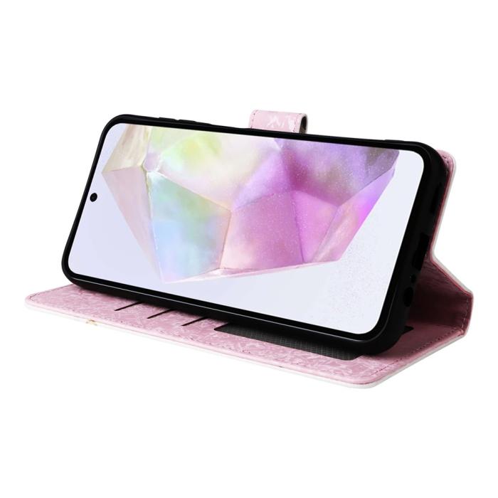 Bild 3, Samsung Galaxy A17 Fodral RFID Läder Färgglada Blommor