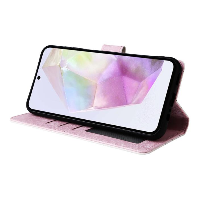 Bild 3, Samsung Galaxy A17 Fodral RFID Läder Små Blommor