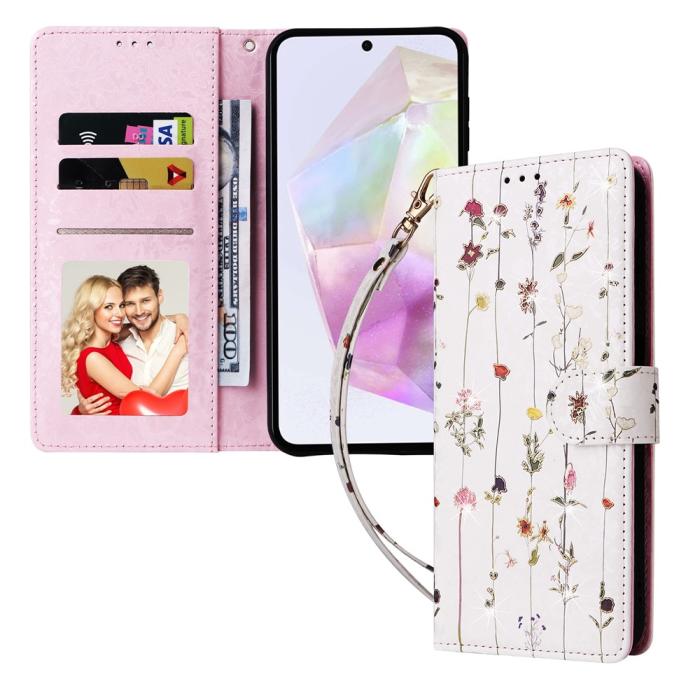 Bild 5, Samsung Galaxy A17 Fodral RFID Läder Små Blommor