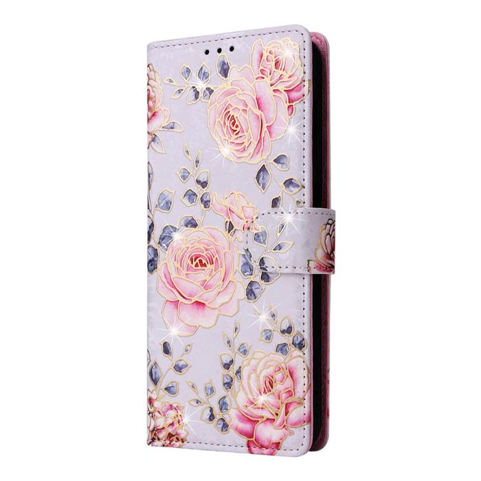 Bild 6, Samsung Galaxy A17 Fodral RFID Läder Rosa Blommor
