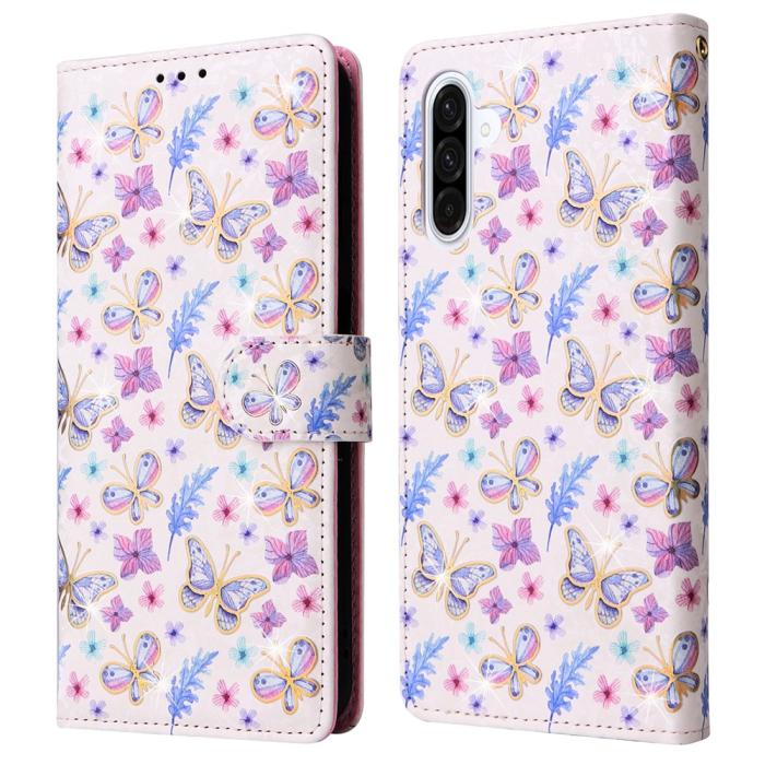 Bild 1, Samsung Galaxy A17 Fodral RFID Läder Fjärilar / Blommor