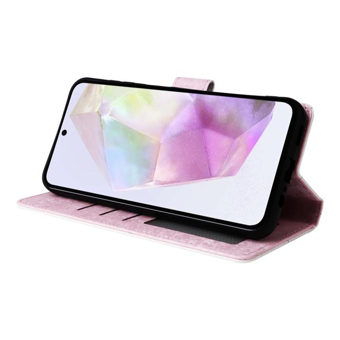 Bild 3, Samsung Galaxy A17 Fodral RFID Läder Fjärilar / Blommor