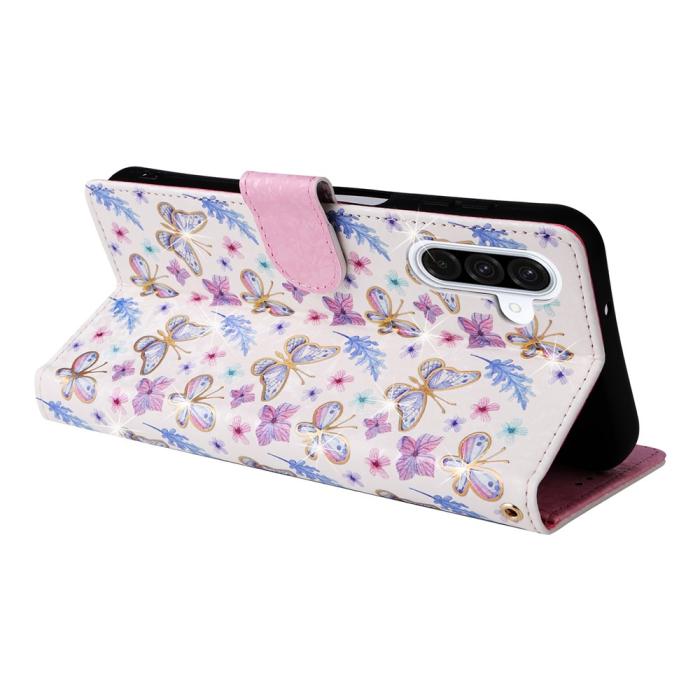 Bild 4, Samsung Galaxy A17 Fodral RFID Läder Fjärilar / Blommor