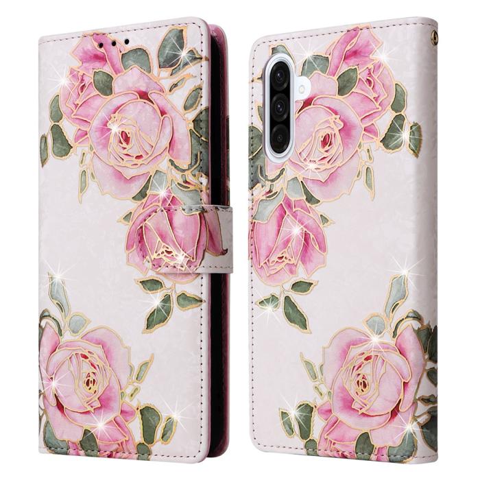 Bild 1, Samsung Galaxy A17 Fodral RFID Läder Rosa Blommor