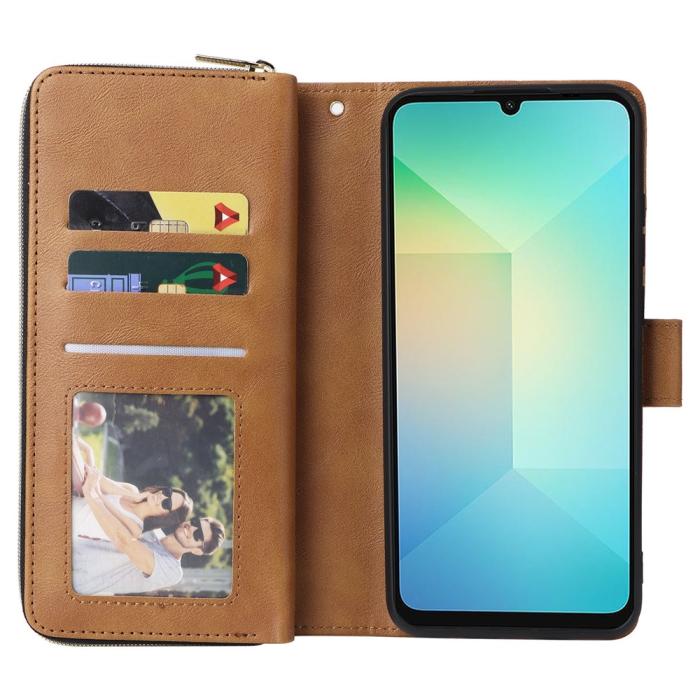 Bild 3, Samsung Galaxy A07 Fodral Multifunktionellt Läder Brun