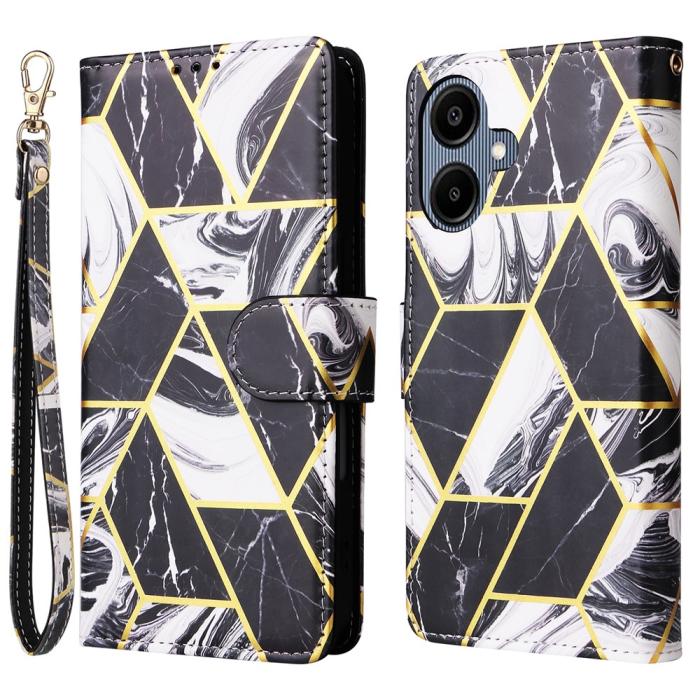 Bild 1, Samsung Galaxy A07 Fodral Läder Marmor Svart