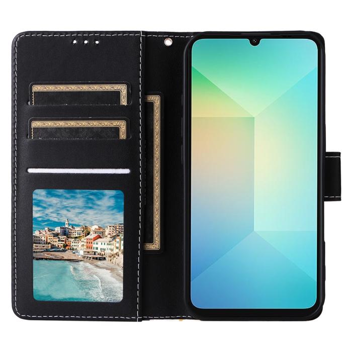 Bild 2, Samsung Galaxy A07 Fodral Läder Marmor Svart
