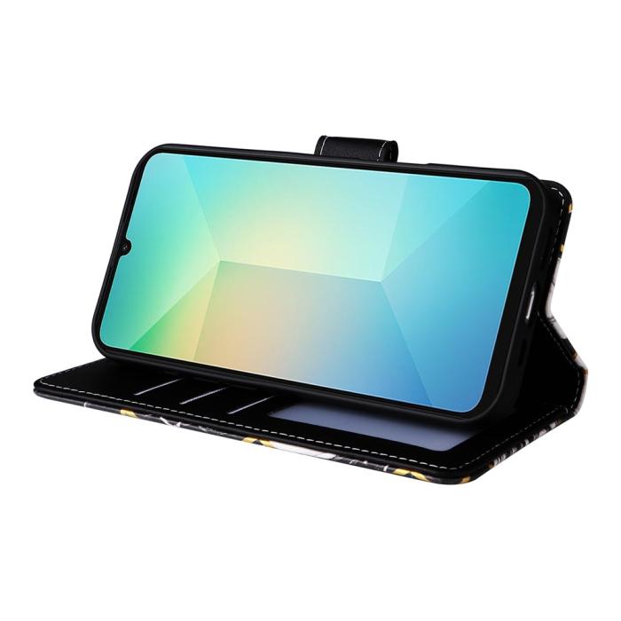 Bild 3, Samsung Galaxy A07 Fodral Läder Marmor Svart
