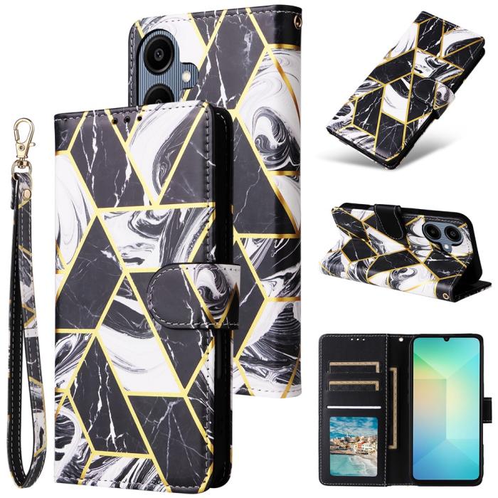 Bild 6, Samsung Galaxy A07 Fodral Läder Marmor Svart