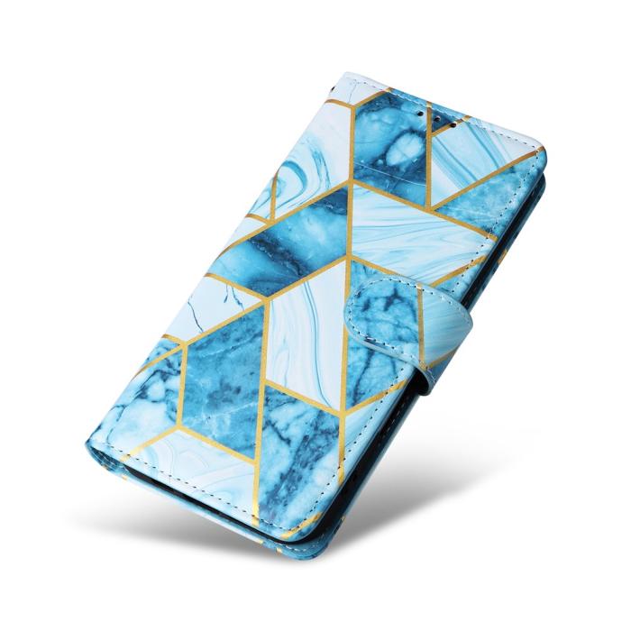 Bild 5, Samsung Galaxy A07 Fodral Läder Marmor Blå