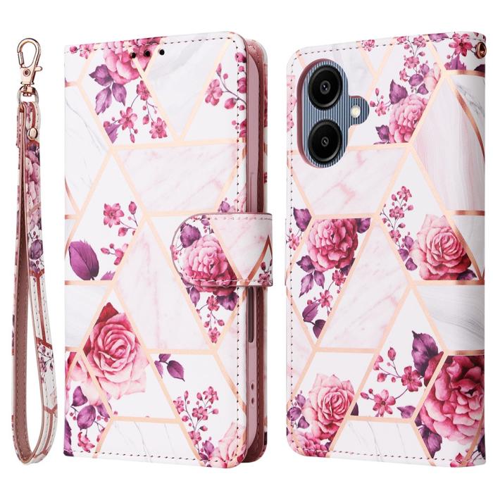 Bild 1, Samsung Galaxy A07 Fodral Läder Marmor Rosa