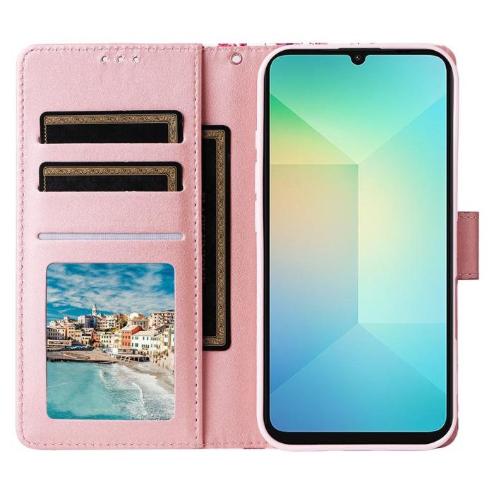Bild 2, Samsung Galaxy A07 Fodral Läder Marmor Rosa