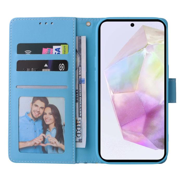 Bild 2, Samsung Galaxy A17/5G / A26 Fodral Läder Marmor Blå