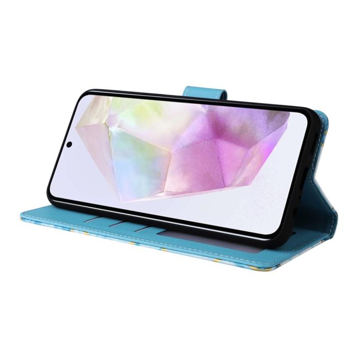 Bild 3, Samsung Galaxy A17/5G / A26 Fodral Läder Marmor Blå