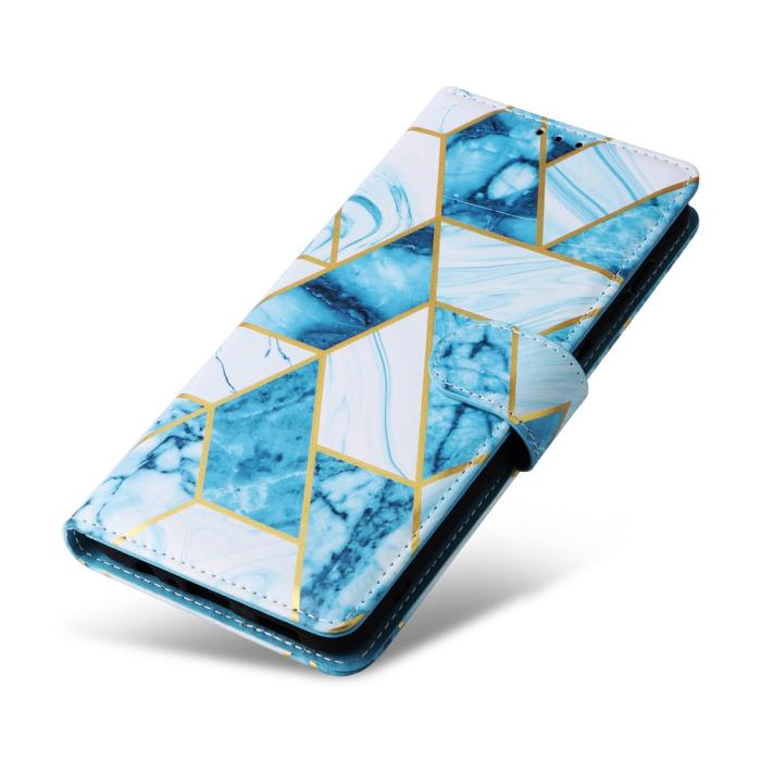 Bild 5, Samsung Galaxy A17/5G / A26 Fodral Läder Marmor Blå