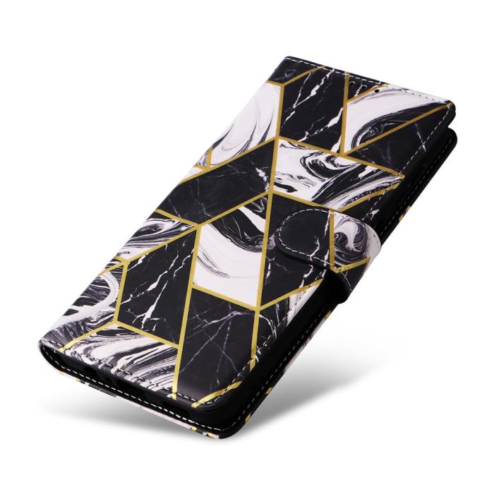 Bild 5, Samsung Galaxy A17/5G / A26 Fodral Läder Marmor Svart