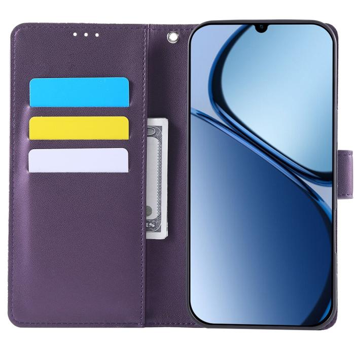 Bild 2, Samsung Galaxy A07 Fodral Med Tryck Blommor Mörk Lila