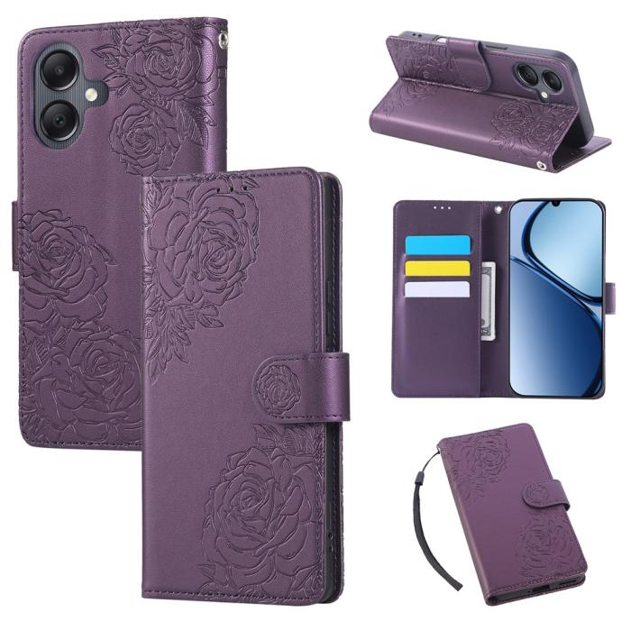 Bild 6, Samsung Galaxy A07 Fodral Med Tryck Blommor Mörk Lila