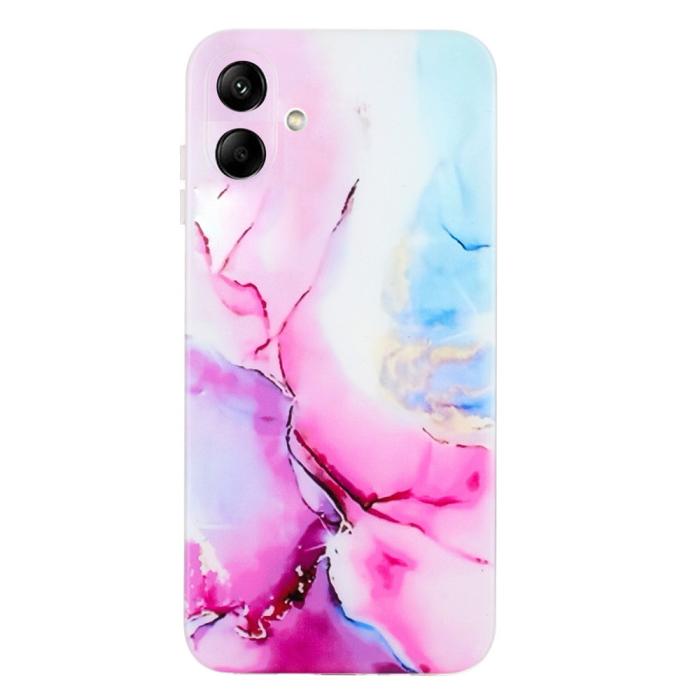 Bild 2, Samsung Galaxy A07 Skal TPU Marmor Rosa / Blå