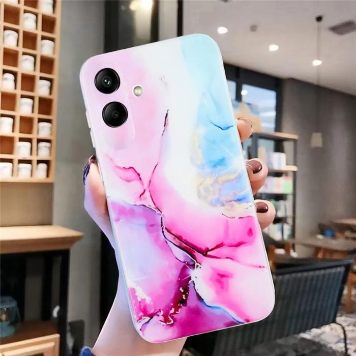 Bild 5, Samsung Galaxy A07 Skal TPU Marmor Rosa / Blå