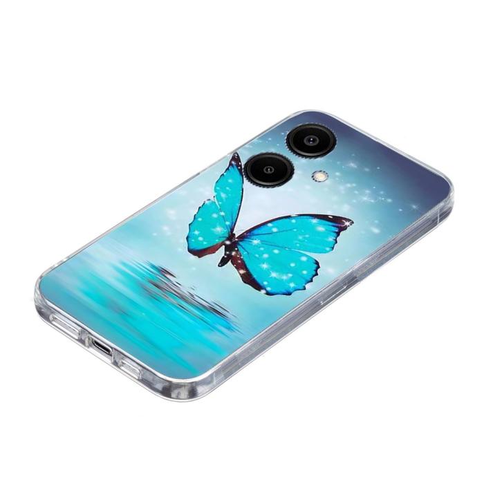 Bild 5, Samsung Galaxy A07 Skal Med Tryck Blå Fjäril