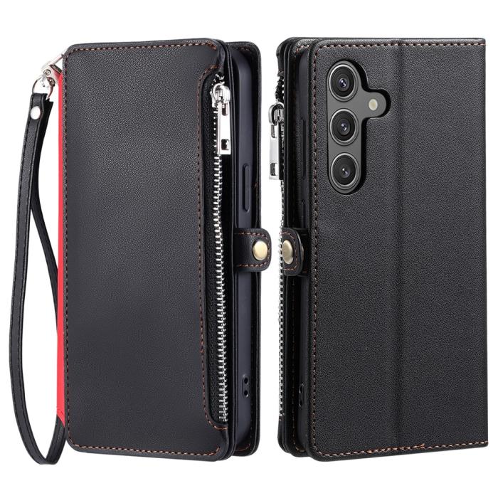 Bild 1, Samsung Galaxy S25 FE Fodral Multifunktionellt Läder Svart