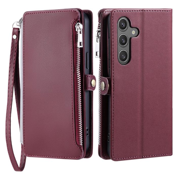 Bild 1, Samsung Galaxy S25 FE Fodral Multifunktionellt Läder Vinröd