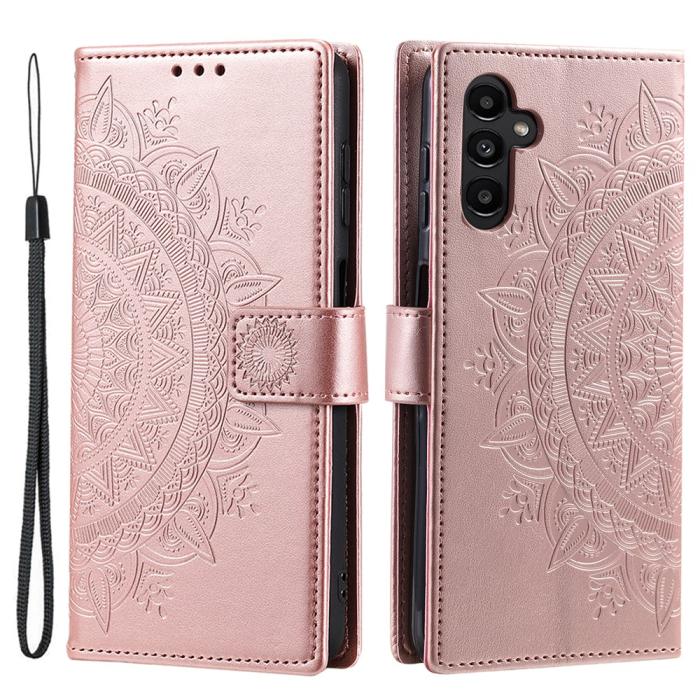Bild 1, Samsung Galaxy S25 FE Fodral Mandala Läder Roséguld
