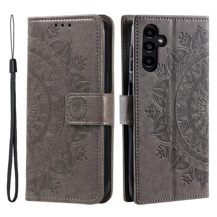 Bild 1, Samsung Galaxy S25 FE Fodral Mandala Läder Grå