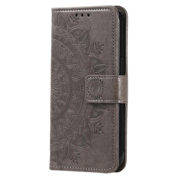 Bild 5, Samsung Galaxy S25 FE Fodral Mandala Läder Grå